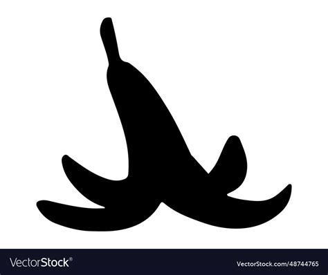 Banana peel silhouette art Royalty Free Vector Image