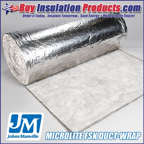 Commercial Fiberglass FSK Duct Wrap Insulation - Foil Faced