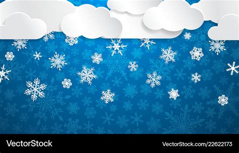 Christmas background with white snowflakes Vector Image