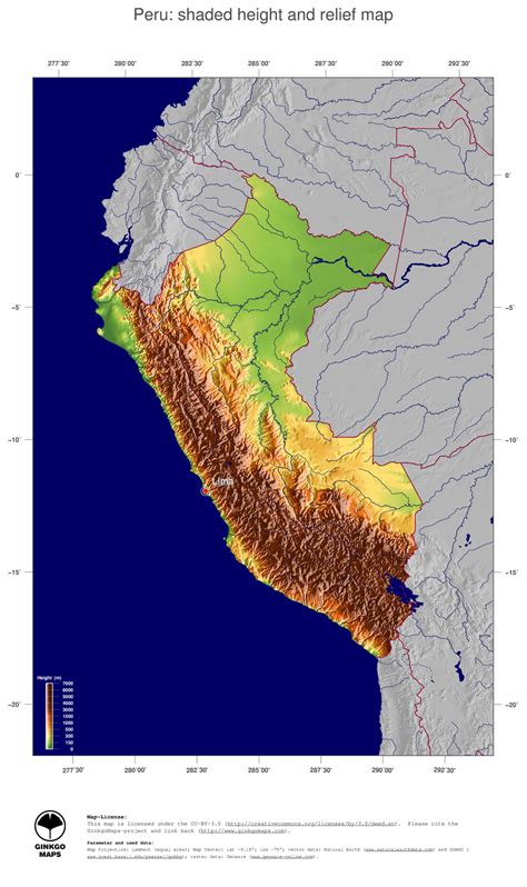 Map Peru; GinkgoMaps continent: South America; region: Peru