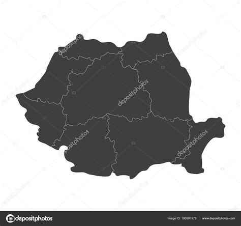 Romania Map Regions White Background Stock Vector by ©marcotrapani 180901976