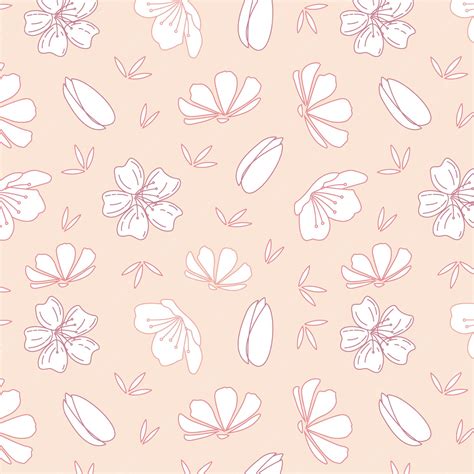 Premium Vector | Pattern of minimalist flowers in pink colors