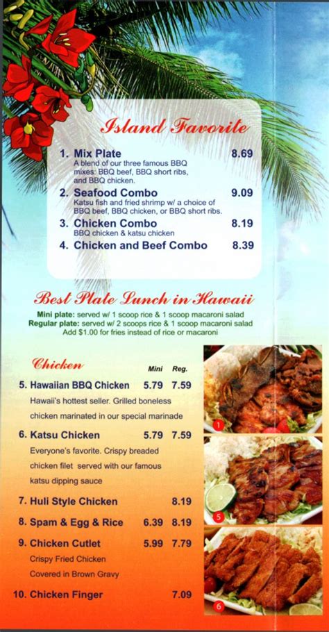 Aloha BBQ Menu - Lubbock Menu