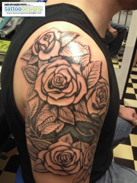 rose tattoos for men on shoulder - Google Search | Mens shoulder tattoo, Rose tattoos for men ...