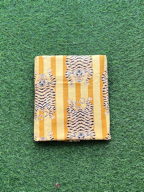 New Tiger Print Cotton Fabric Indian Cotton Fabric Animal - Etsy