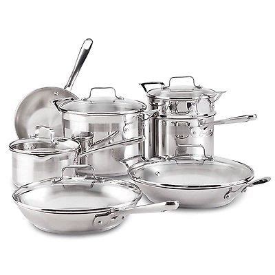 Emeril by All-Clad E884SC Chef's Stainless Steel Cookware Set, 12-Piece, Silver | Cookware set ...