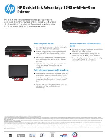 HP Deskjet Ink Advantage 3545 Datasheet | Manualzz