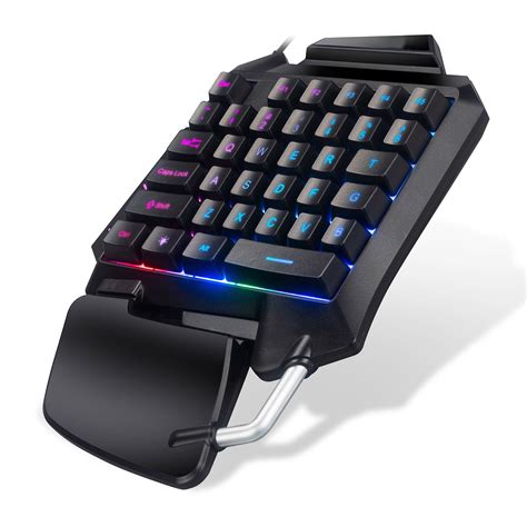 RGB One Hand Keyboard, TSV Gaming Keyboard Single-Handed 35 Keys for PC, Portable Mini Left Hand ...