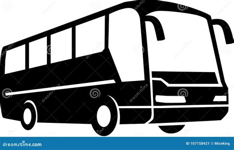 Tour Bus silhouette stock vector. Illustration of coach - 107158421