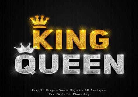 Efecto de estilo de texto gold king y si... | Premium Psd #Freepik #psd ...