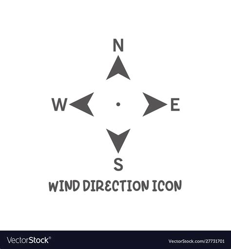 Wind direction north south west east icon simple Vector Image