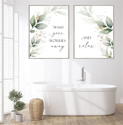 Bathroom Wall Art Printsbathroom Printsbotanical Wall | Etsy