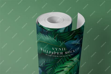 Premium PSD | Vinyl wallpaper with leaves pattern