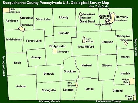 Susquehanna County Pennsylvania Township Maps