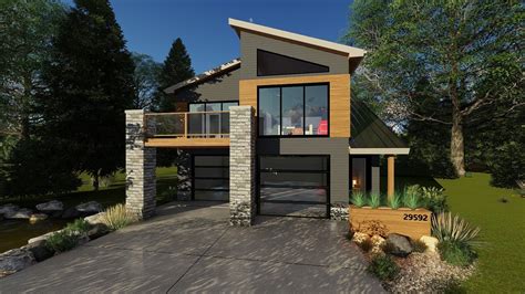 Modern 2 Car Garage with Apartment | Lone Tree | Modern house plans ...