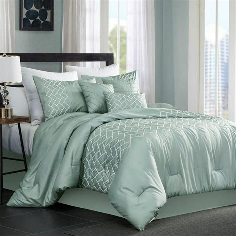 HGMart Bedding Comforter Set Bed In A Bag - 7 Piece Luxury Embroidery Microfiber Bedding Sets ...