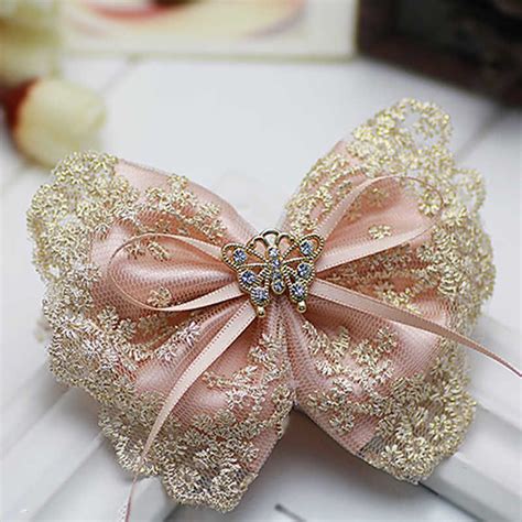 satin golden lace bow | Diy hair bows, Girls hair bows diy, Making hair bows