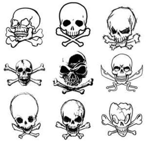 Skull And Crossbones Tattoo Stencil