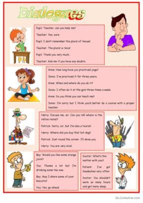 645 Dialogue English ESL worksheets pdf & doc