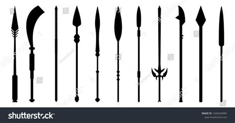 Spear Vector Illustration Silhouette Symbol Stock Vector (Royalty Free ...