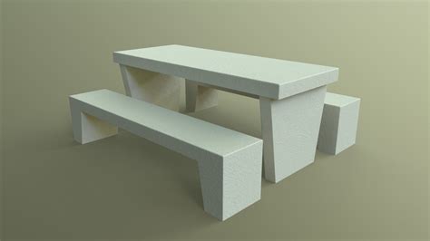 ArtStation - PBR Concrete Picnic Table A | Game Assets