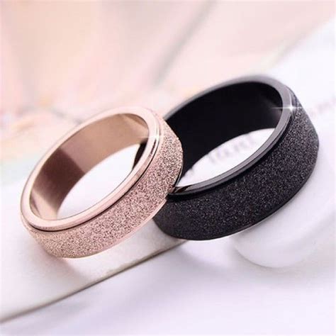 Simple Style Matting Titanium Steel His and Her Couple Rings | Matching ...