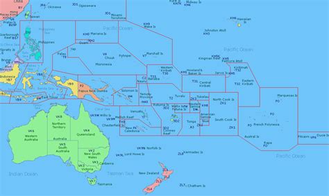 Oceania Physical Map Countries