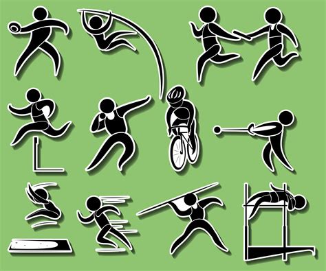 Sport icons for different types of track and field events 447073 Vector ...