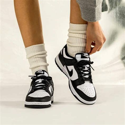 NIKE DUNK LOW BLACK WHITE (GS) (2021) in 2023 | Black nike shoes, Nike ...