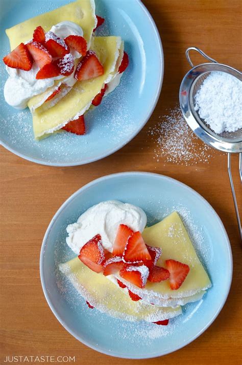 Strawberry Cream Cheese Crêpes - Just a Taste