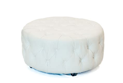 White Leather Ottoman - St. Johns Illuminations