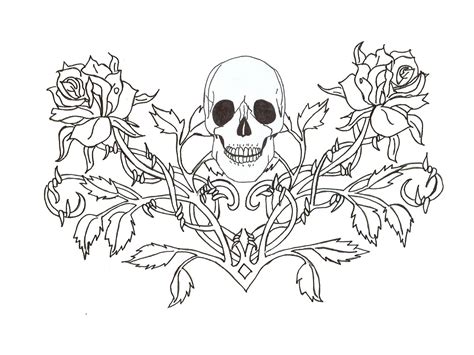 Gothic skull tattoo wallpaper | Coloring pages for Adults | Coloring ...