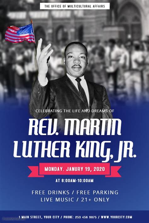 Creative Martin Luther King Day Poster Design Promotional Flyers, Martin Luther King Day, Social ...