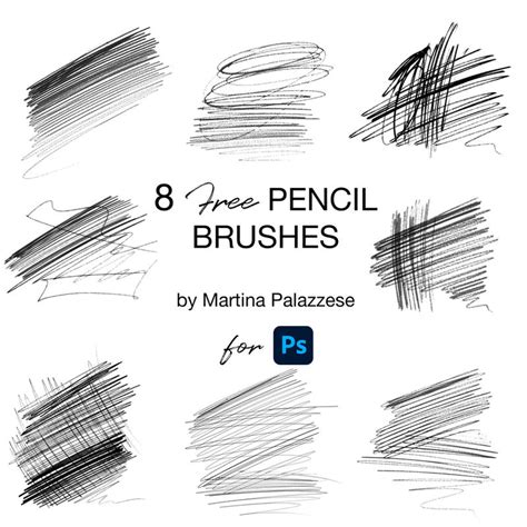 8 FREE Pencil brushes | Photoshop by MartinaPalazzese on DeviantArt