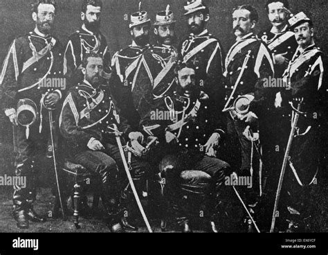 Group of Spanish army officers in dress uniforms circa 1890 Stock Photo - Alamy