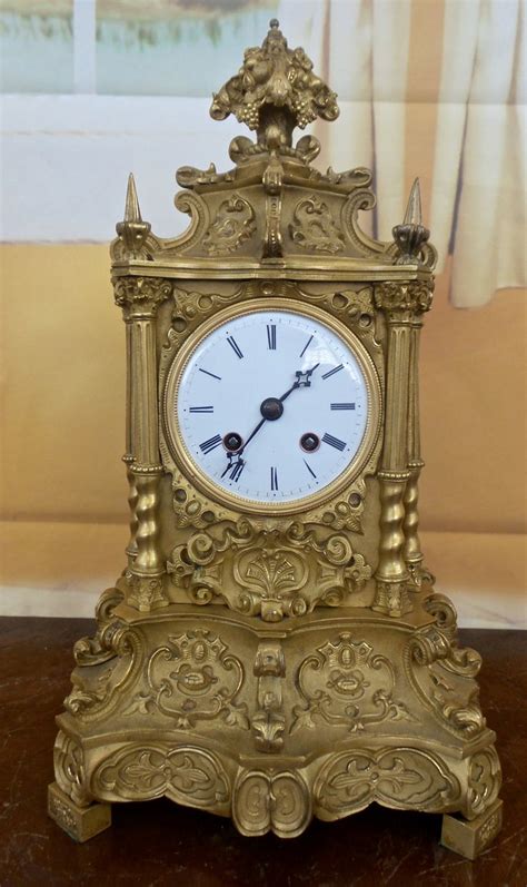 Antique French clocks | Antique early 1800's French Empire gilt ormolu bronze Mantle Clock by ...