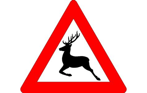 Deer crossing sign dxf File Free Download - 3axis.co