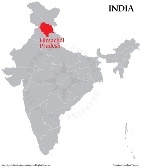 PDF of Himachal Pradesh On India Map, Himachal Pradesh On India Map PDF