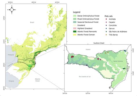 | Map of original and remnant Brazilian Atlantic forest. Map of forest ...