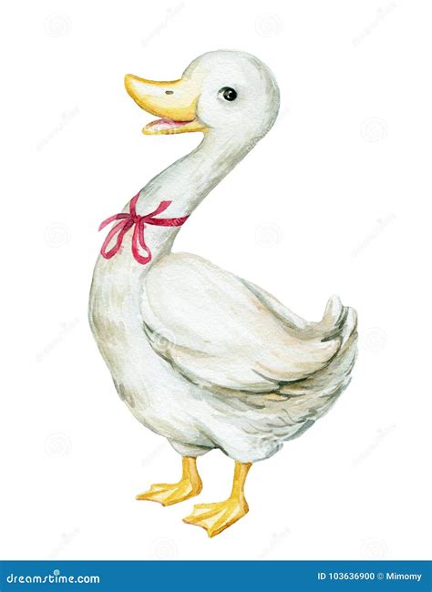 Cute white goose stock illustration. Illustration of holiday - 103636900