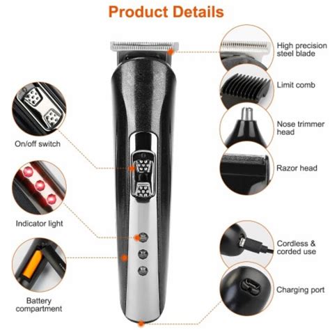 3 in 1 Rechargeable Hair Clipper Cordless Hair Trimmer Shaver Electric ...