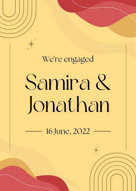 Free, printable engagement announcement templates | Canva