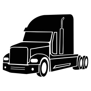 Semi Truck Silhouette SVG Cut File | PremiumSVG