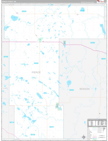 Pierce County, ND Wall Map Premium Style by MarketMAPS - MapSales