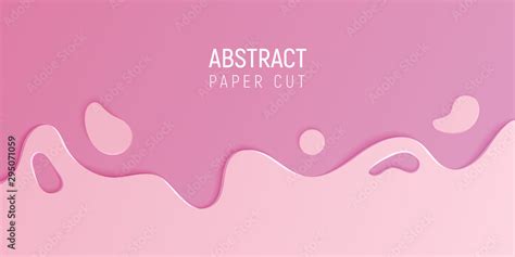 Pink abstract paper cut slime background. Banner with slime abstract ...