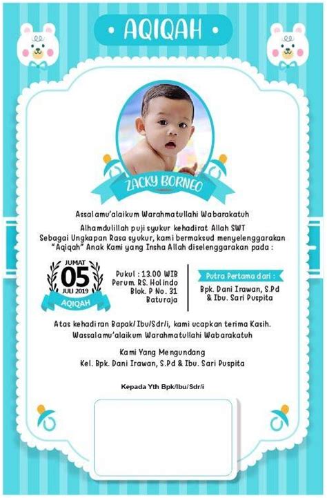 Template Undangan Aqiqah model bunga file cdr | Undangan, Desain kartu undangan, Kartu bayi