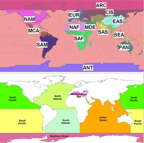 Upper panel: definition of the source regions used herein. NAM (North ...