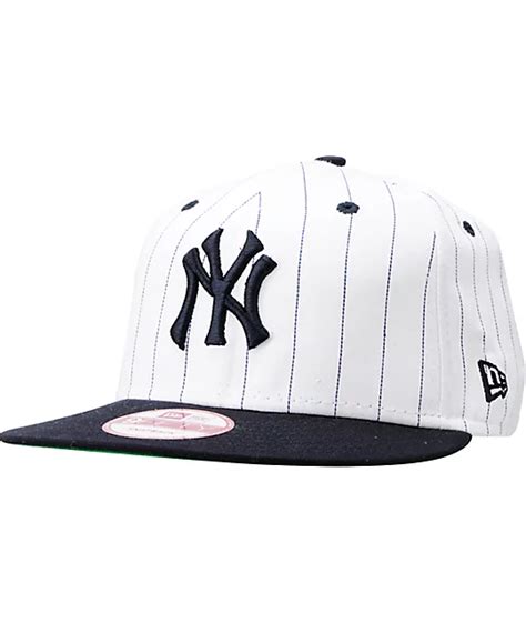 MLB New York Yankees White BITD Pin Stripe New Era Snapback Hat at ...