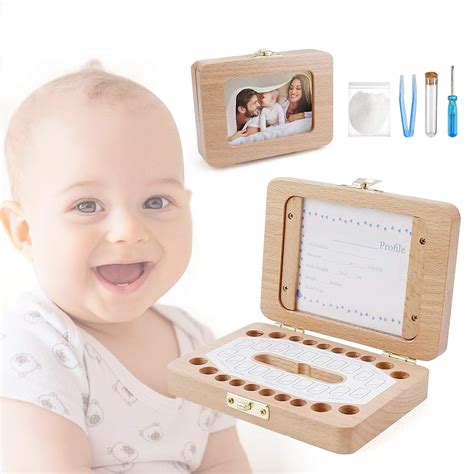 Buy MakerHawk Baby Teeth Boxs Keepsake Wooden Baby Tooth Organizer Box Baby Teeth Collection Box ...