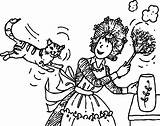Amelia Bedelia And Cat Coloring Page  Wecoloringpagecom sketch template